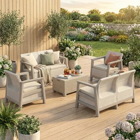 Scandi Box max linea duo kerti bútor szett jute tárolós asztallal