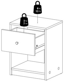Fekete éjjeliszekrény May – Tvilum