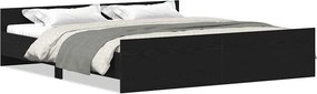 vidaXL fekete tölgyfa ágykeret matrac nélkül 180 x 200 cm