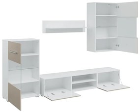 5 darabos TV-egység LED világítással kőszürke