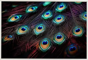 Poszter Keret Alumínium Páva Toll Páva Színes Szemek Természet Peacock 60x40