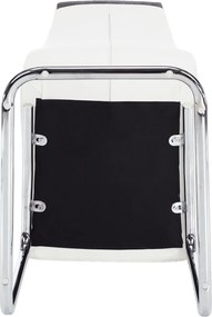 Étkezőszék, sötétszürke szövet/textilbőr fehér/króm, SALOMA NEW