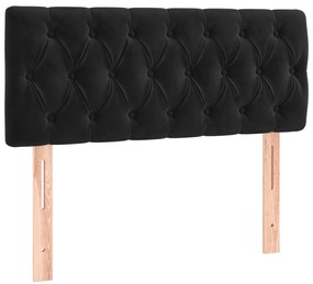 fekete bársony LED-es fejtámla 90 x 7 x 78/88 cm
