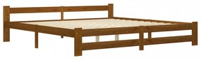 mézbarna tömör fenyőfa ágykeret matrac nélkül 200 x 200 cm