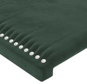 sötétzöld bársony LED-es fejtámla 183 x 16 x 78/88 cm