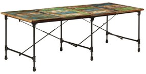 Tömör újrahasznosított fa étkezőasztal 220 x 90 x 77 cm