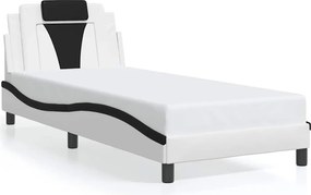 vidaXL fehér és fekete műbőr ágykeret Viana matrac nélkül 80 x 200 cm