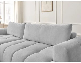 Világosszürke kinyitható-tárolóhelyes sarokkanapé (bal oldali-heverő résszel) Fuji – Bobochic Paris