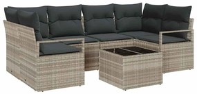 vidaXL Kerti Kanapé Szett párnával 7 pcs Világosszürke és Sötétszürke