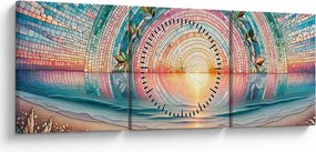 Kép – Naplemente mozaik (órával) (90x30 cm)