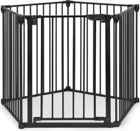 Fekete védőkorlát 5 panellel