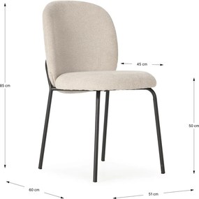 Fekete-krémszínű étkezőszék szett 4 db-os Daia – Marckeric