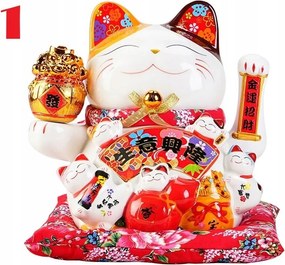 11 inch-es kerámia Kínai Boldogság Macska integető karral (28cm)