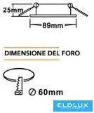 UNIVERSO Süllyesztett spot lámpa 1xPAR16 foglalat nélkül IP20 Króm 89x89x25mm kivágás:D60mm