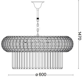 Ideal Lux - Kristály csillár láncon NABUCCO 12xE14/40W/230V átm. 60 cm arany