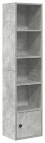 betonszürke szerelt fa könyvespolc 31x24x127 cm
