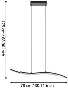 Eglo 99802 - LED Csillár zsinóron LEJIAS LED/21,5W/230V