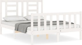 vidaXL fehér tömör fenyőfa ágy matrac nélkül 120 x 200 cm