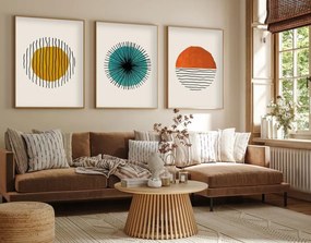 Huhu12 keretezett MDF falikép, 50 x 70 cm, 3 db-os szett