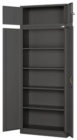 Felsőszekrény iratszekrényre EWA, 900 x 380 x 400 mm, antracit