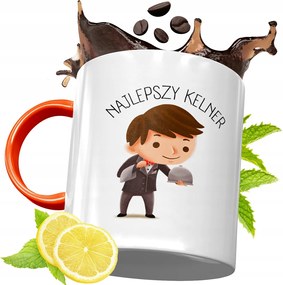 Narancssárga Bögre Pincérnek Ajándék fényképes nyomtatással