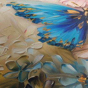 Kép - Virágok és pillangók festése (90x60 cm)