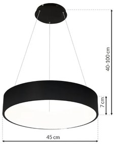 LED csillár OHIO BLACK LED / 24W / 230V