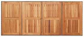 szürke polyrattan kerti asztal akácfa lappal 190 x 80 x 75 cm