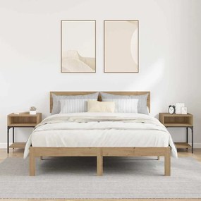 Éjjeli asztal 2 pcs kézműves tölgy 40 x 40 x 50 cm Faanyag