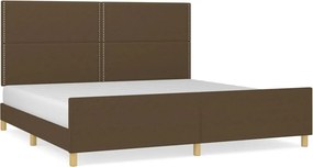 vidaXL sötétbarna szövet ágykeret matrac nélkül 200 x 200 cm