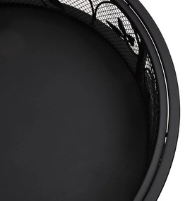 acél XXL méretű tűztál piszkavassal 50 cm