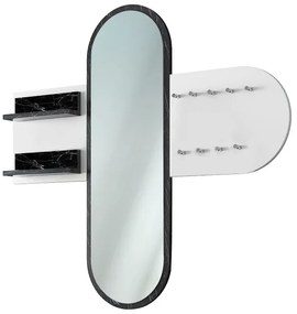 Fali tükör RANI 125x120 cm fehér/fekete