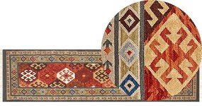 Színes kilim gyapjú futószőnyeg 80 x 300 cm URTSADZOR Beliani
