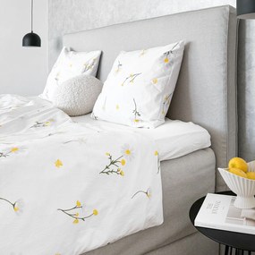 Goldea pamut ágyneműhuzat - kamilla virágok 140 x 200 és 70 x 90 cm