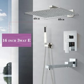 Zuhanypanel EYN PT04042 falba süllyesztett kivitelben, LED-világítással, többféle színváltozatban, például krómban és matt feketében — 40 cm — Mozgatható