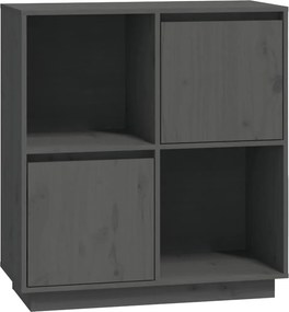 vidaXL szürke tömör fenyőfa tálalószekrény 74x35x80 cm