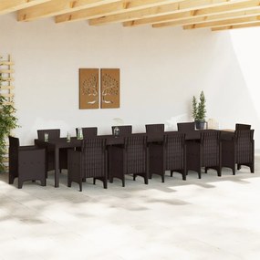 Kerti Asztal Barna 400x100x73 cm Poli Rattan, Kerti Asztal Barna 250x100x73 cm Poli Rattan, Kerti Asztal Barna 150x100x73 cm Poli Rattan