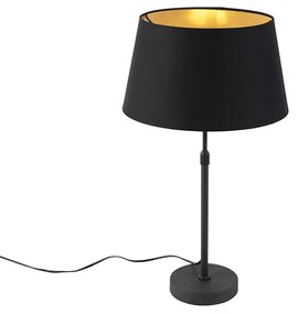 Asztali lámpa fekete árnyékolóval fekete arannyal 35 cm - Parte