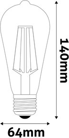 Avide LED White Filament ST64 8.5W E27 NW 4000K