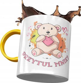 Sárga bögre macival Aranyos mackó ajándék fényképes nyomtatással