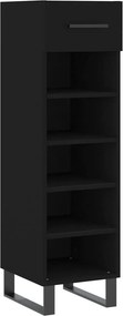 vidaXL fekete szerelt fa cipőszekrény 30 x 35 x 105 cm