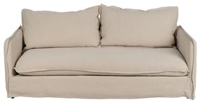 Krémszínű len kanapé 200 cm – Ixia