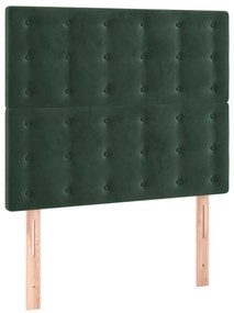 sötétzöld bársony LED-es fejtámla 100x5x118/128 cm