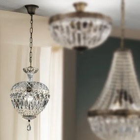 Orion HL 6-1498/1 - Kristály csillár láncon ARILA 1xE27/60W/230V barna/patinás