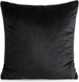 Párnahuzat 60x60 Gaia fekete, dekoratív bársony szegéllyel díszítve