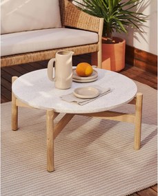 Kerek kerti dohányzóasztal terrazzo asztallappal ø 88,5 cm Pola – Kave Home