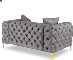 Sofa SORRENTO 2S Dwuosobowa Szara Welurowa