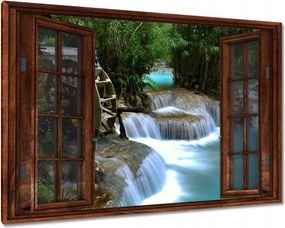 Vászonkép 60x40 Fa malom a folyón