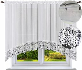 Kész függöny csipkével, Íves, 500x180 cm. Sima függöny csipkével, függönyszalon.