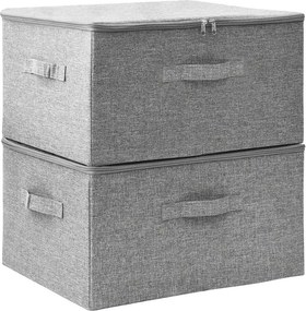 vidaXL 2 db szürke szövet tárolódoboz 43 x 34 x 23 cm